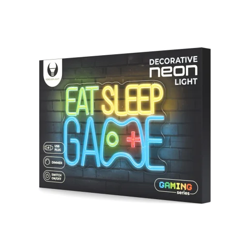 Forever Light Neon PLEXI LED EAT SLEEP GAME sokszínű FPNE33 - 7