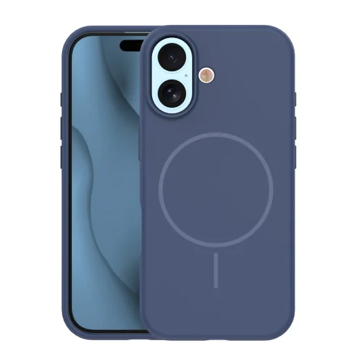 iPhone 17 6,3" tmavomodré silikónové tenké puzdro Mag - 1
