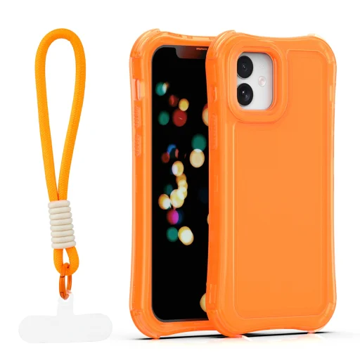 iPhone 12 / 12 Pro oranžové puzdro SafePop s remienkom - 1