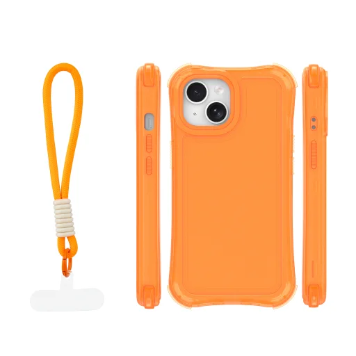 iPhone 15 Safepop oranžové puzdro s pútkom - 2