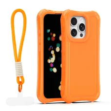 Oranžové puzdro Safepop s pútkom pre iPhone 15 Pro
