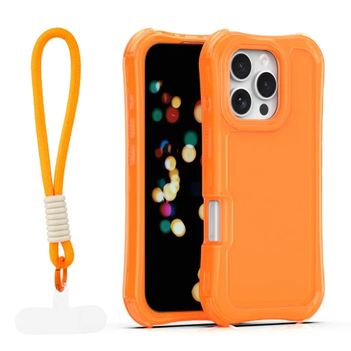iPhone 16 Pro Max Safepop oranžové puzdro s popruhom - 1