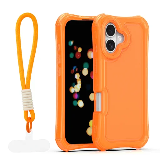 iPhone 17 6,3" Safepop oranžové puzdro s pútkom - 1