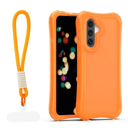 Samsung Galaxy A57 5G oranžové puzdro s pútkom SafePop - 1