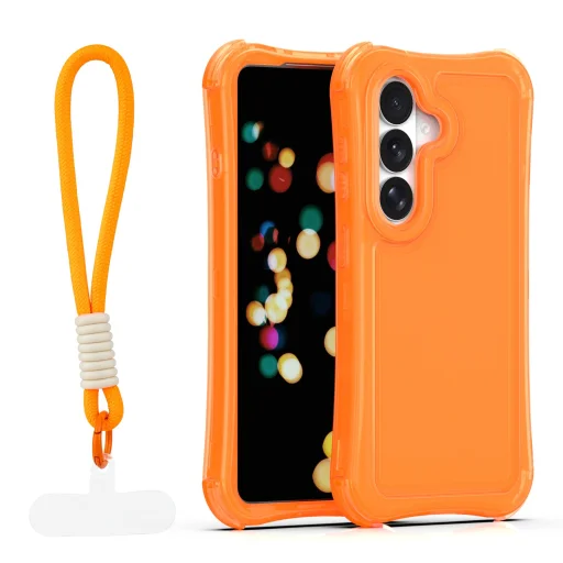 Samsung Galaxy S24 / S25 SafePop oranžové puzdro s remienkom - 1