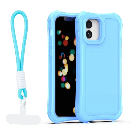 iPhone 12 / 12 Pro modré puzdro Safepop s remienkom - 1
