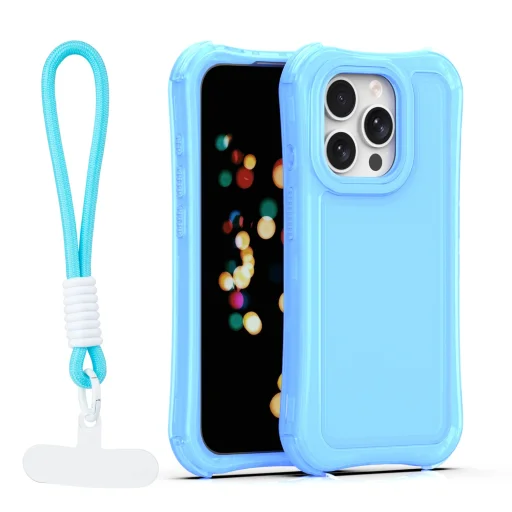 Modré puzdro SafePop s pútkom pre iPhone 15 Pro - 1