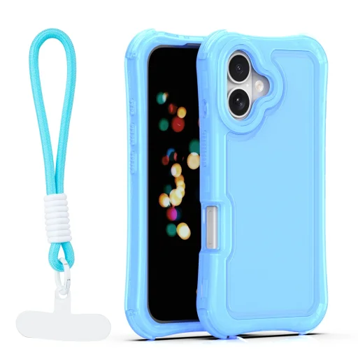 Modré puzdro SafePop s pútkom na iPhone 16 - 1