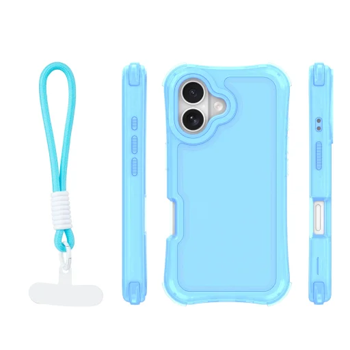 Modré puzdro SafePop s pútkom na iPhone 16 - 2