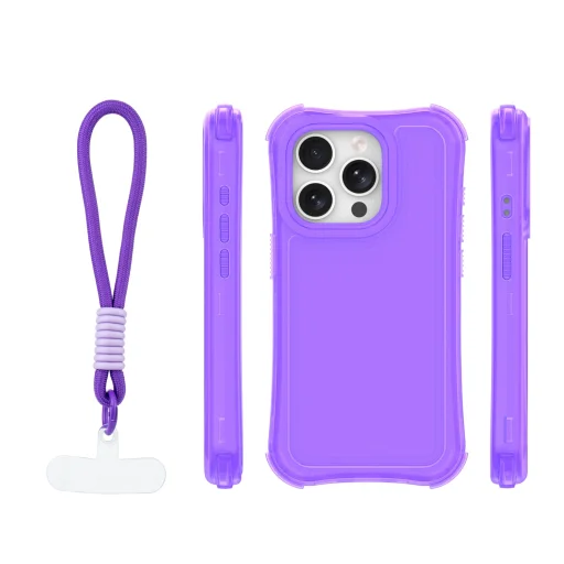 iPhone 15 Pro Safepop fialové puzdro s pútkom - 2