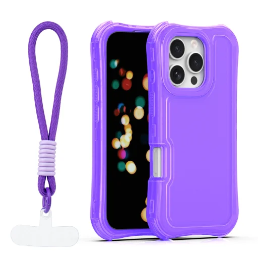 iPhone 16 Pro Max Safepop puzdro s remienkom fialové - 1