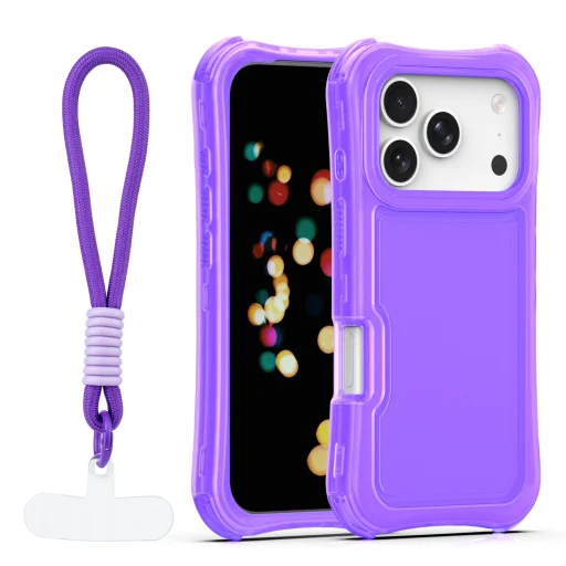 Fialový obal Safepop s remienkom pre iPhone 17 Pro Max - 1