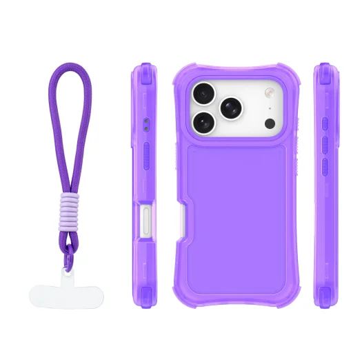 Fialový obal Safepop s remienkom pre iPhone 17 Pro Max - 2