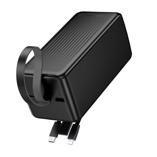 Borofone Power Bank 50000mAh BJ79C Clever - USB - beépített USB, Type C és Lightning kábelekkel fekete - 5