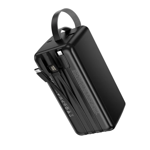 Borofone Power Bank 50000mAh BJ79C Clever - USB - so vstavanými káblami USB, Type-C a Lightning, čierna - 6