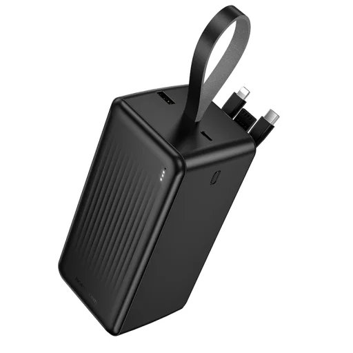 Borofone Power Bank 50000mAh BJ79C Clever - USB - so vstavanými káblami USB, Type-C a Lightning, čierna - 1