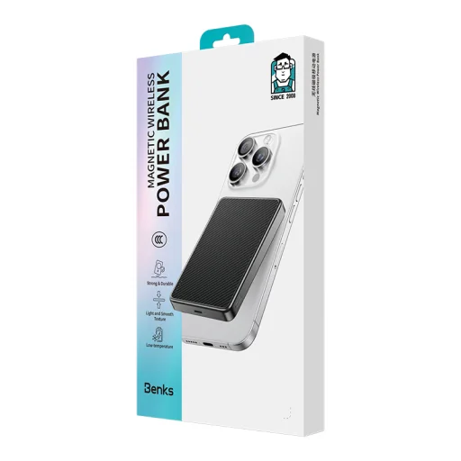 Benks Power Bank 10000mAh MP17 Armor Tint Gold - Type C - mágneses vezeték nélküli töltéssel - 15