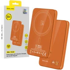 Blavec Power Bank 5000mAh BJ-04 Ultra Slim 7,8mm - Type C - 22,5W magnetic Magsafe 3 in 1 (PBBJ04-MC5O) orange glass