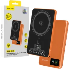 Blavec Power Bank 5000mAh BJ-03 Ultra Slim 7,8mm - Type C - 22,5W mágneses Magsafe 3 az 1-ben (PBBJ03-MC5O) narancssárga alumínium