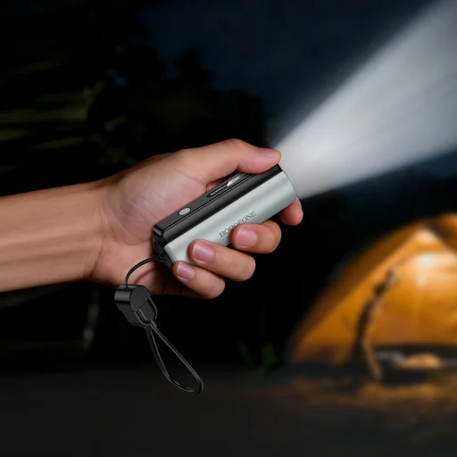 Borofone Power Bank 5000mAh BJ87 Star - Type C - zseblámpával fekete - 8