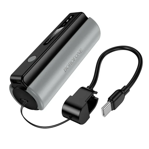 Borofone Power Bank 5000mAh BJ87 Star - Type C - zseblámpával fekete - 2
