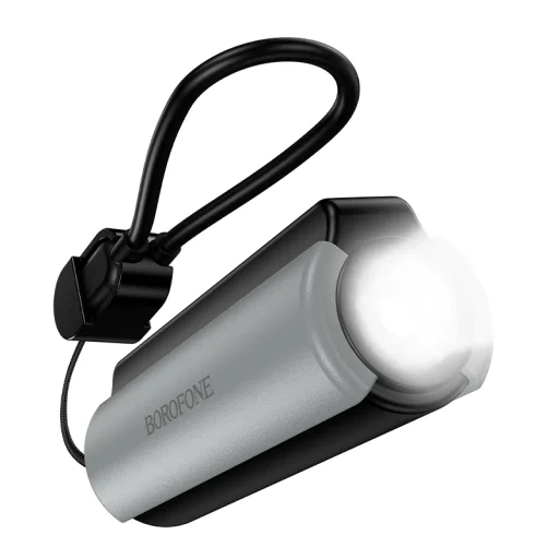 Borofone Power Bank 5000mAh BJ87 Star - Type C - zseblámpával fekete - 4