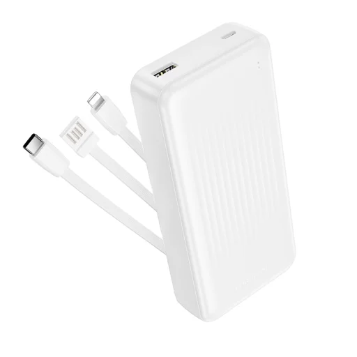 Borofone Power Bank 20000mAh BJ79A Clever - USB -  with Type C and Lightning cables white - 1