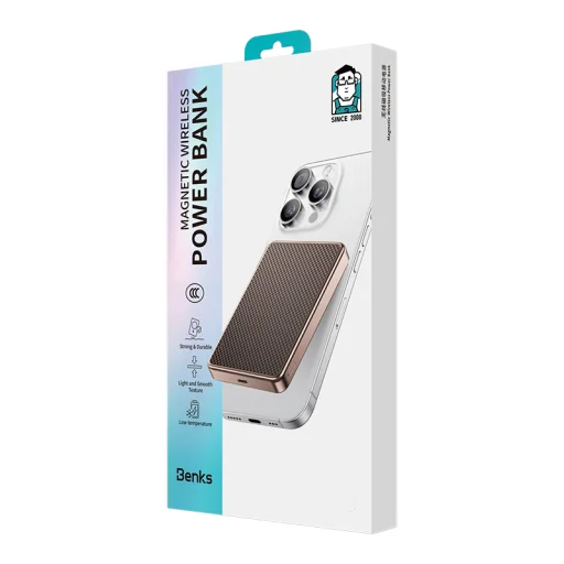 Benks Power Bank 10000mAh MP17 Armor Tint Gold - Type C - s magnetickým bezdrôtovým nabíjaním - 16