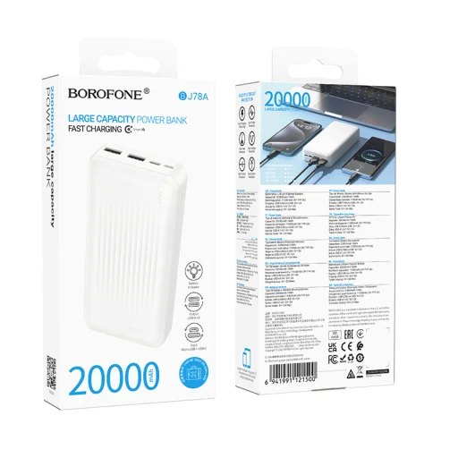 Borofone Power Bank 20000mAh BJ78A Clever - 2xUSB - biela - 4