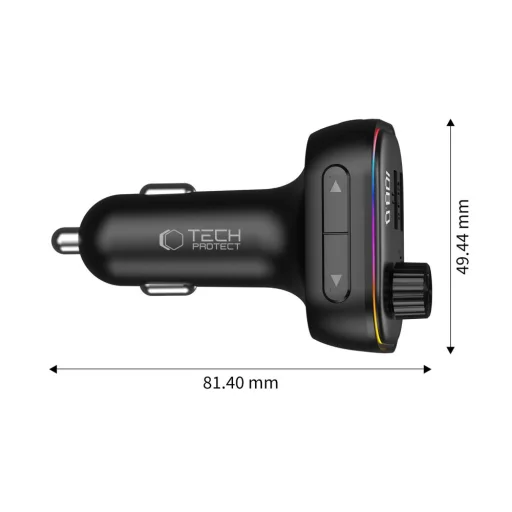 Tech-Protect CC07 3-portová nabíjačka do auta PD 54W + Bluetooth FM transmiter čierna - 3