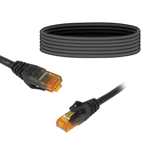 8P8C CAT6e UTP sieťový kábel (patchcord) 10 m čierny - 1