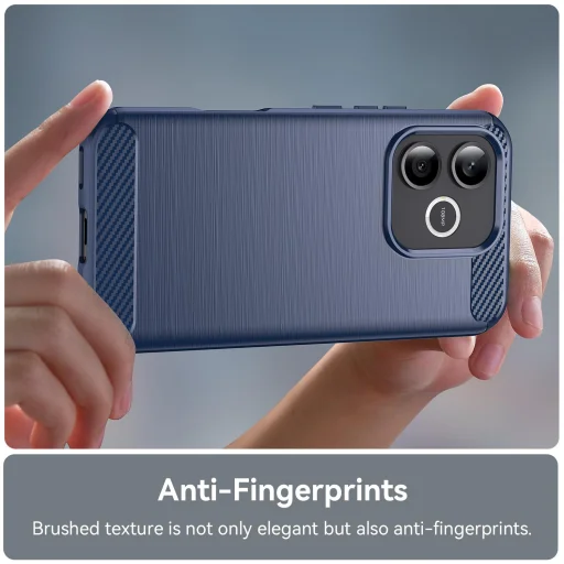 Honor 600 Lite karbónové TPU puzdro s brúseným vzorom (modré) puzdro - 7