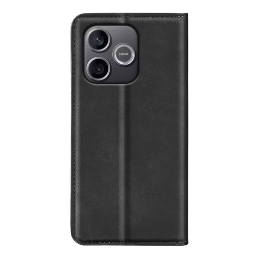 Kožené puzdro na telefón Honor 600 Lite s retro vzorom a magnetickým zatváraním, čierne puzdro - 2