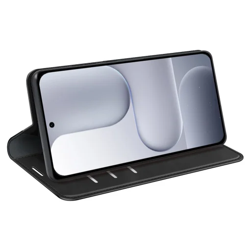 Kožené puzdro na telefón Honor 600 Lite s retro vzorom a magnetickým zatváraním, čierne puzdro - 3