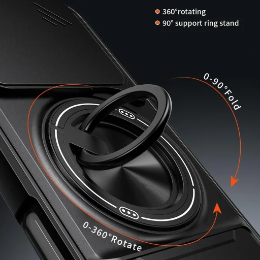 Honor 600 Lite magnetické nárazuvzdorné puzdro na telefón s ochranou šošovky (čierne) - 6