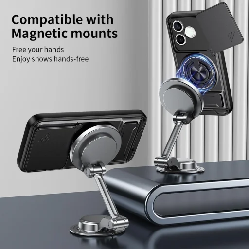 Honor 600 Lite magnetické nárazuvzdorné puzdro na telefón s ochranou šošovky (čierne) - 7