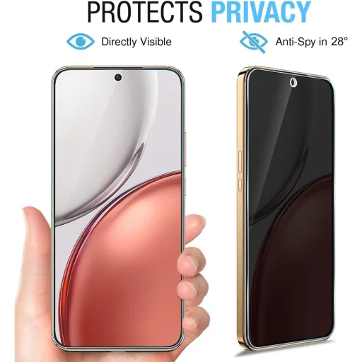 Honor 600 Lite celoplošné Privacy tvrdené sklo s čiernym okrajom, ochrana súkromia - 4