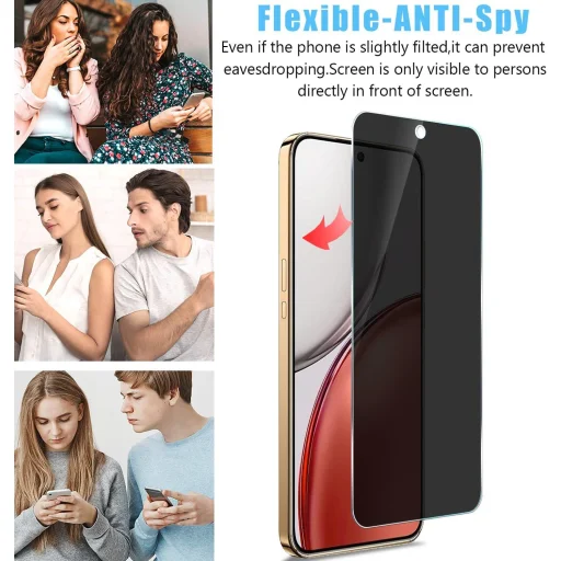 Honor 600 Lite celoplošné Privacy tvrdené sklo s čiernym okrajom, ochrana súkromia - 2