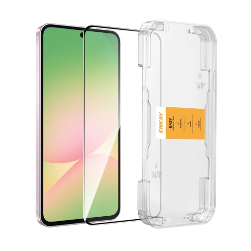Samsung Galaxy A37 / A57 celoplošné tvrdené sklo s jednoduchou inštaláciou ENKAY - 1
