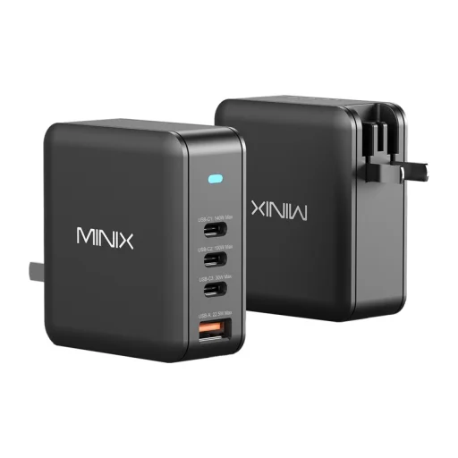 Minix P165 GaN sieťový nabíjací adaptér s 3x USB-C a 1x USB-A konektormi - 2