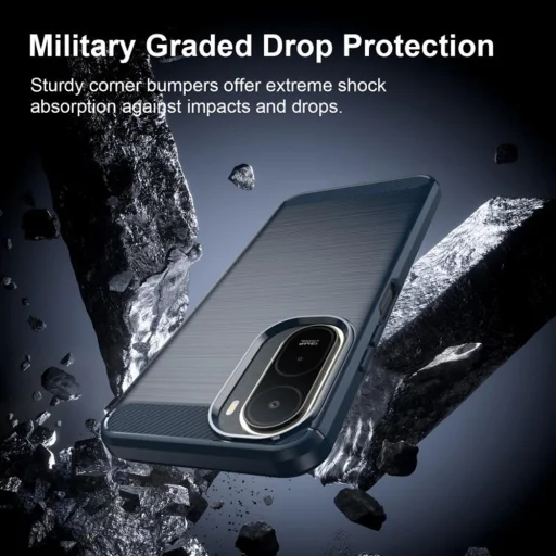 Techsuit - Carbon Silicone - Xiaomi Redmi A7 Pro 4G - Modrý kryt - 4