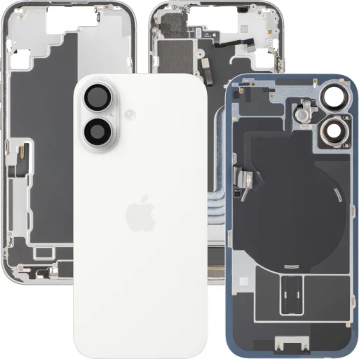 Apple iPhone 17 zadný kryt / panel so stredovým rámom, Biely, demontovaný (Grade A) housing - 1