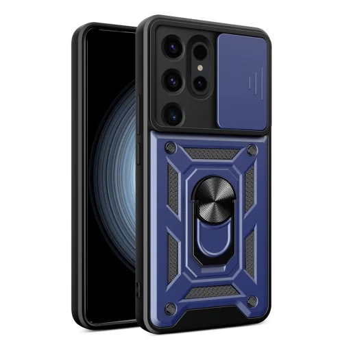 Puzdro Hybrid Armor Camshield pre Samsung Galaxy S24 Ultra s ochranou fotoaparátu - modré - 1