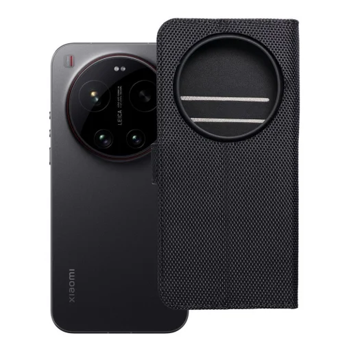 Xiaomi 17 Ultra čierne knižkové puzdro z technickej tkaniny s RFID ochranou na 4 karty - 8