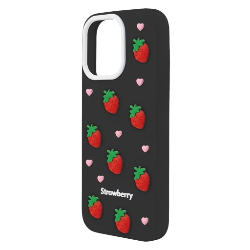 iPhone 16 Pro jahodovo čierne puzdro - 3