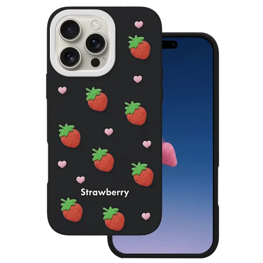 iPhone 16 Pro Max jahodové puzdro čierne puzdro - 1