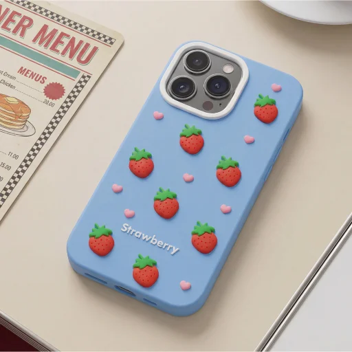 iPhone 11 modrý jahodový kryt - 6