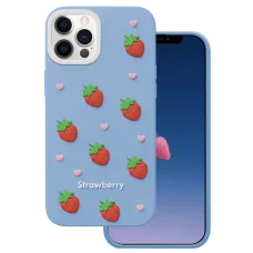 iPhone 12 / 12 Pro 6,1" kék eper tok