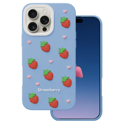 Puzdro na iPhone 16 Pro Max modrá jahoda - 1