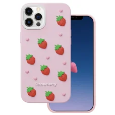 iPhone 12 / 12 Pro 6,1" ružové jahodové puzdro